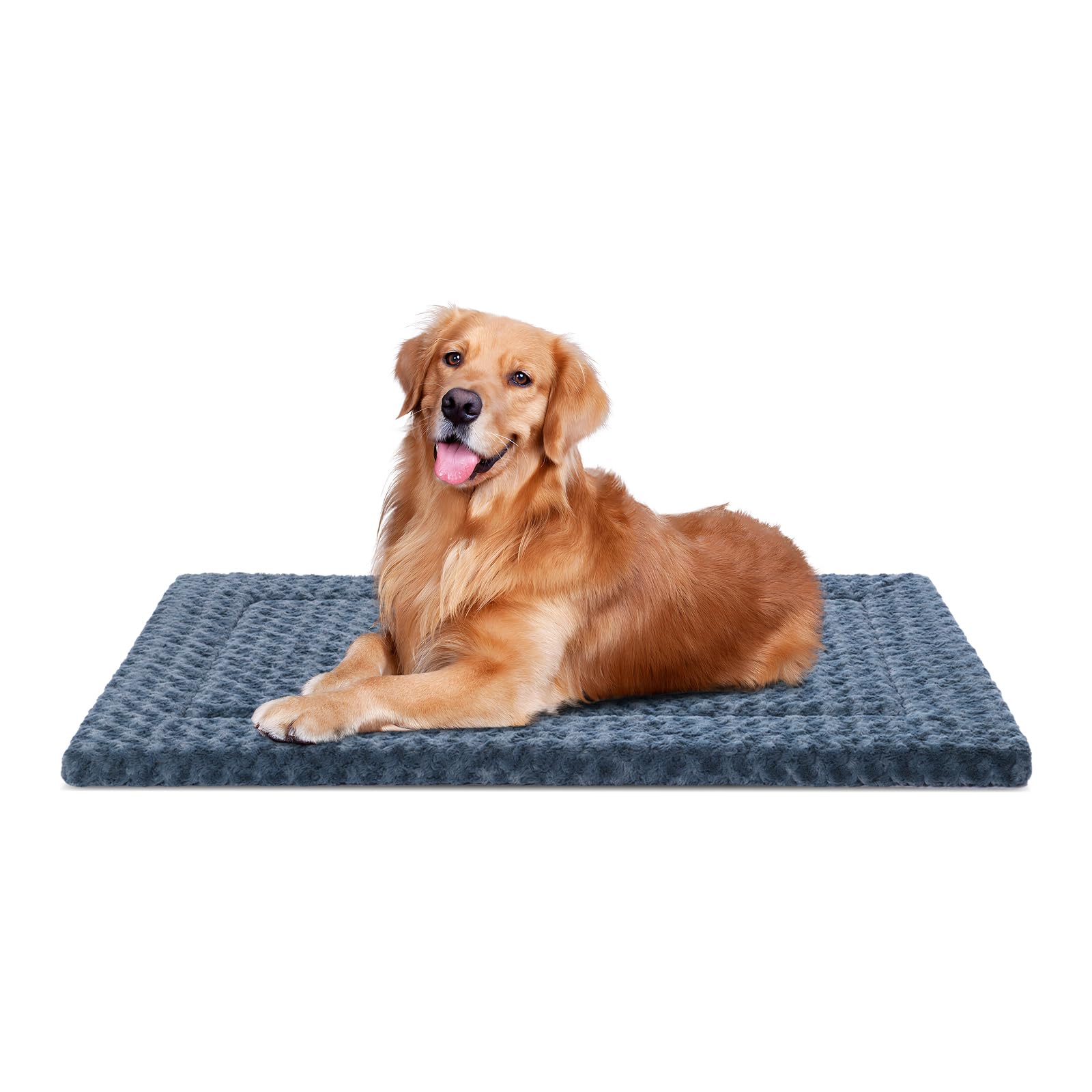 WagWonders dog bed mat front view highlights plush rose velvet comfort for large dogs