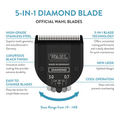 WAHL Diamond Blade in action demonstrates cooler operation during grooming.