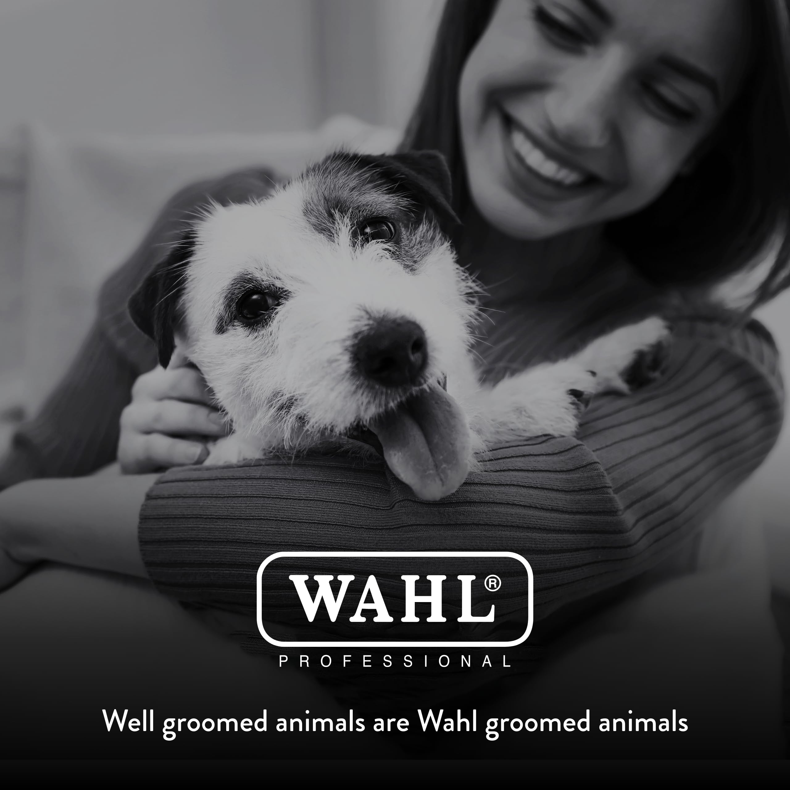 WAHL animal-clippers in use with Diamond Blade on pet coat.