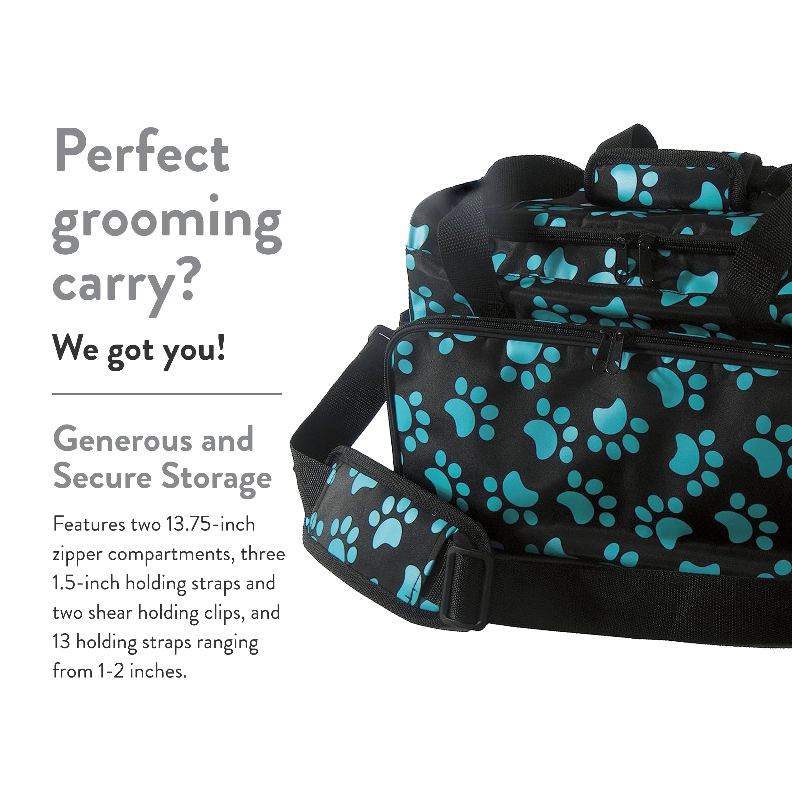 WAHL Animal Travel Tote side straps with Velcro provide secure, customizable carrying