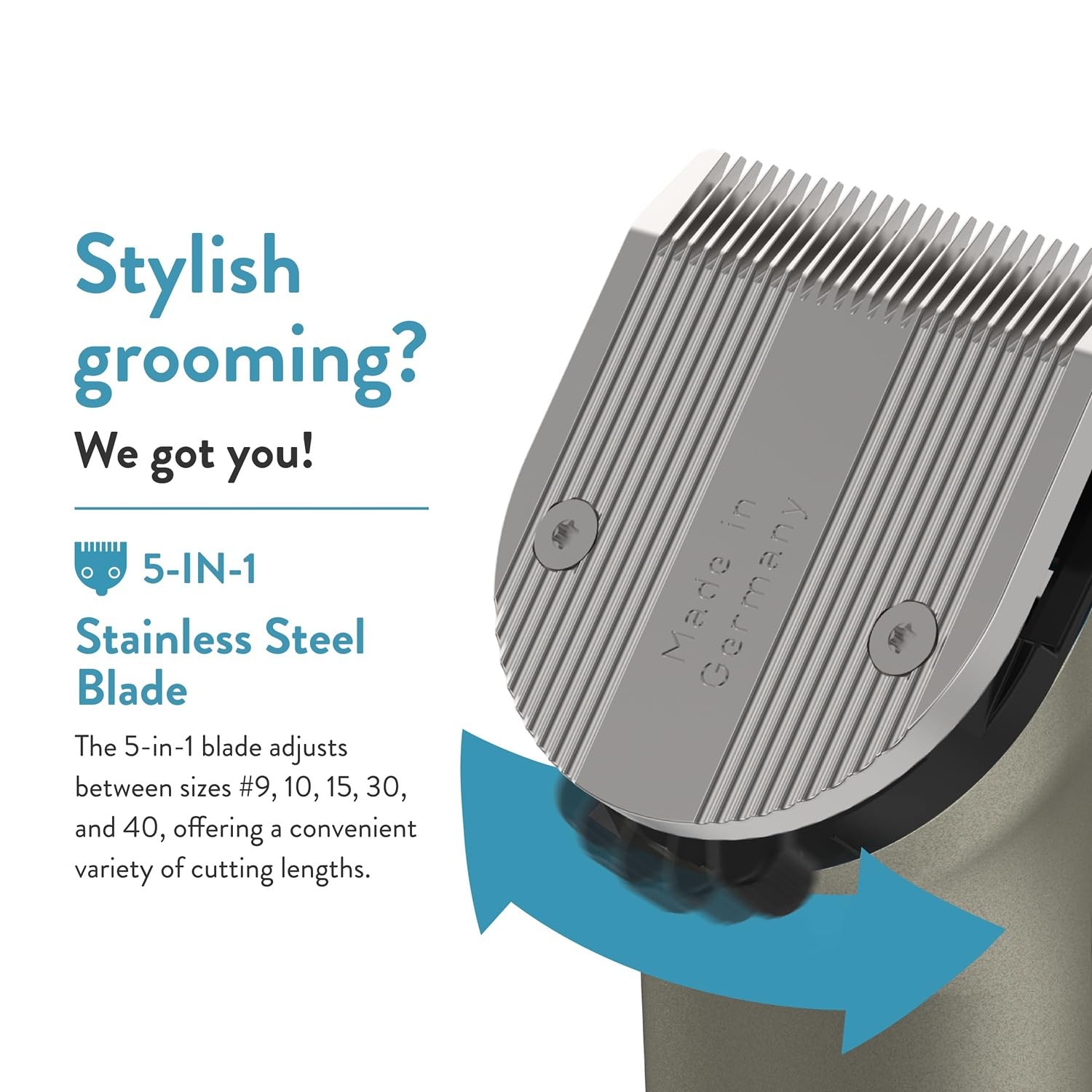 Wahl Arco 5-in-1 blade set shows versatile cutting lengths.