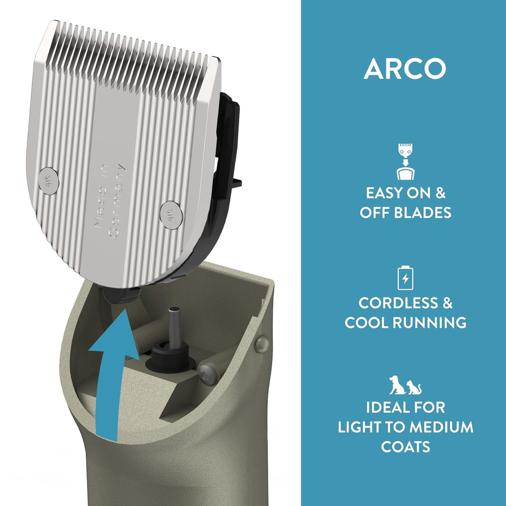 Wahl Arco battery pack enables cordless grooming anywhere.