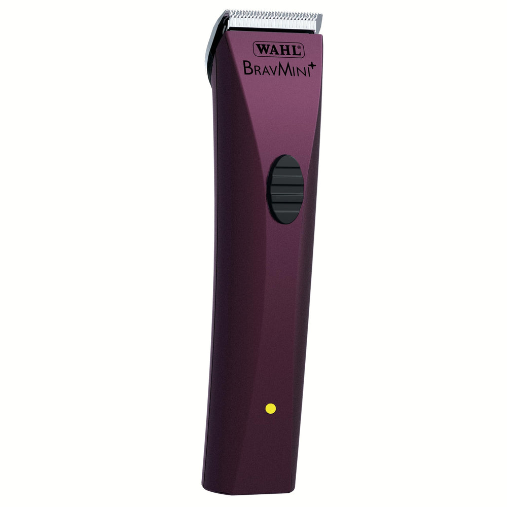 Wahl BravMini+ cordless trimmer purple front view for gentle pet grooming