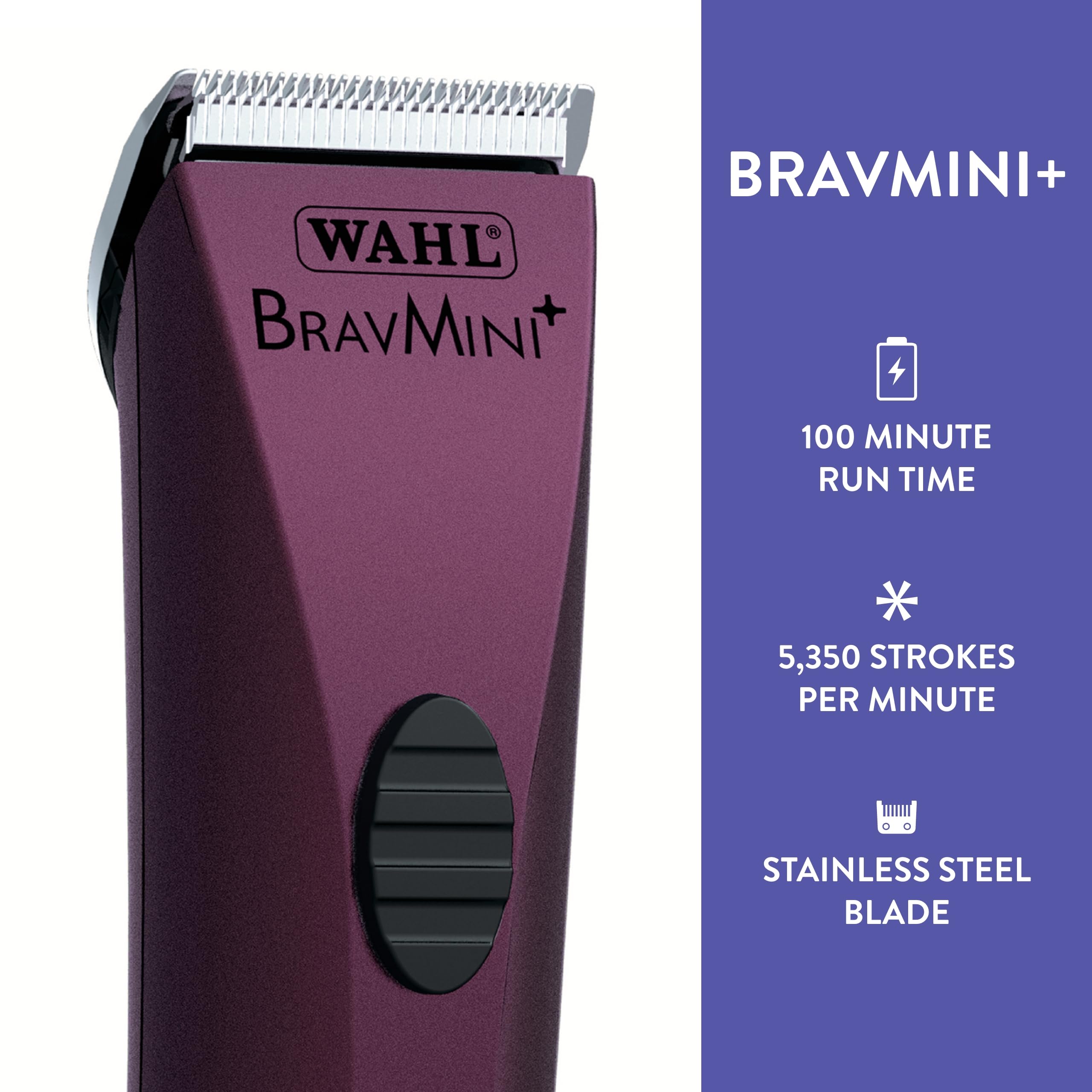 Wahl BravMini+ 5,350 strokes per minute for efficient trimming