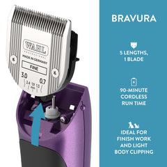 Wahl Bravura attachment combs show adjustable guides for consistent clipping