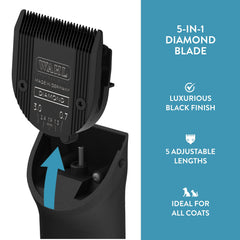 WAHL clipper shows quick blade detachment for easy maintenance.