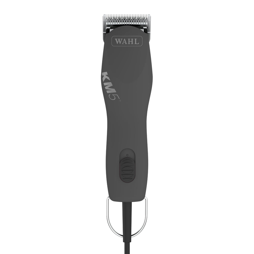 Wahl Curly Coat KM 2-Speed Pro Clipper gunmetal close-up for precise trimming.