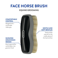 Wahl horse-face brush close-up highlighting the rubber grip for comfort