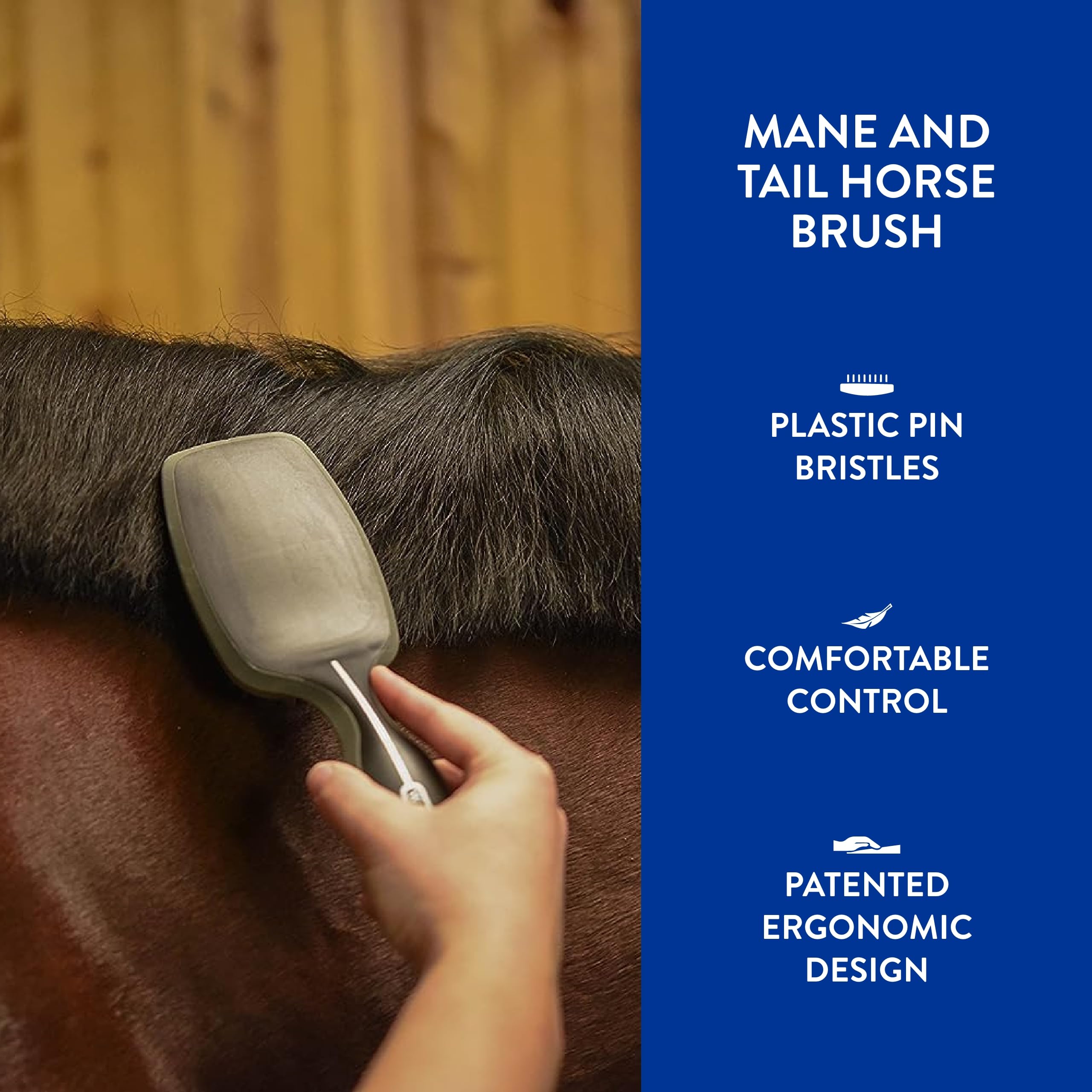 Wahl Mane Tail Brush detangles mane for braiding and show-prep sessions.
