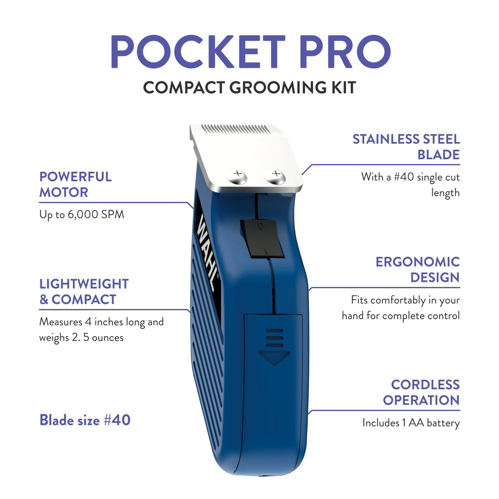 Wahl Pocket Pro Equine recorta el rostro para retoques rápidos