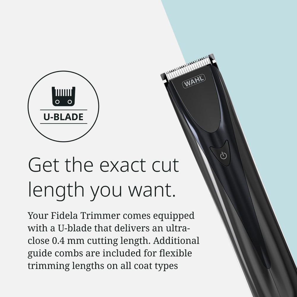Wahl Pro Animal Fidela Trimmer cordless runtime up to 2 hours in action.