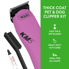 Wahl Pro Animal grooming kit included features blade oil and cleaning brush for reliability.