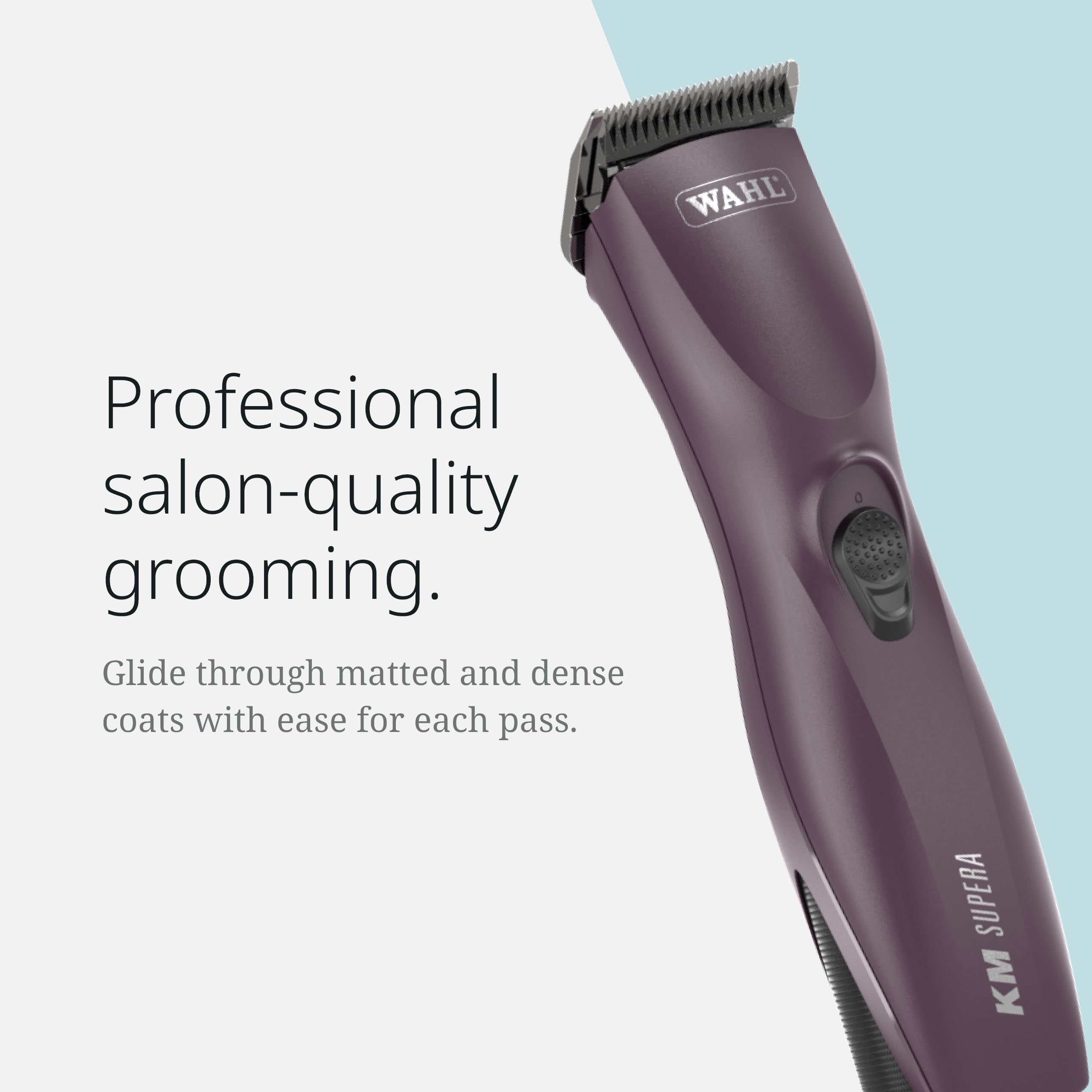 Wahl Pro Animal KM Supera cordless runtime indicator helps plan grooming time