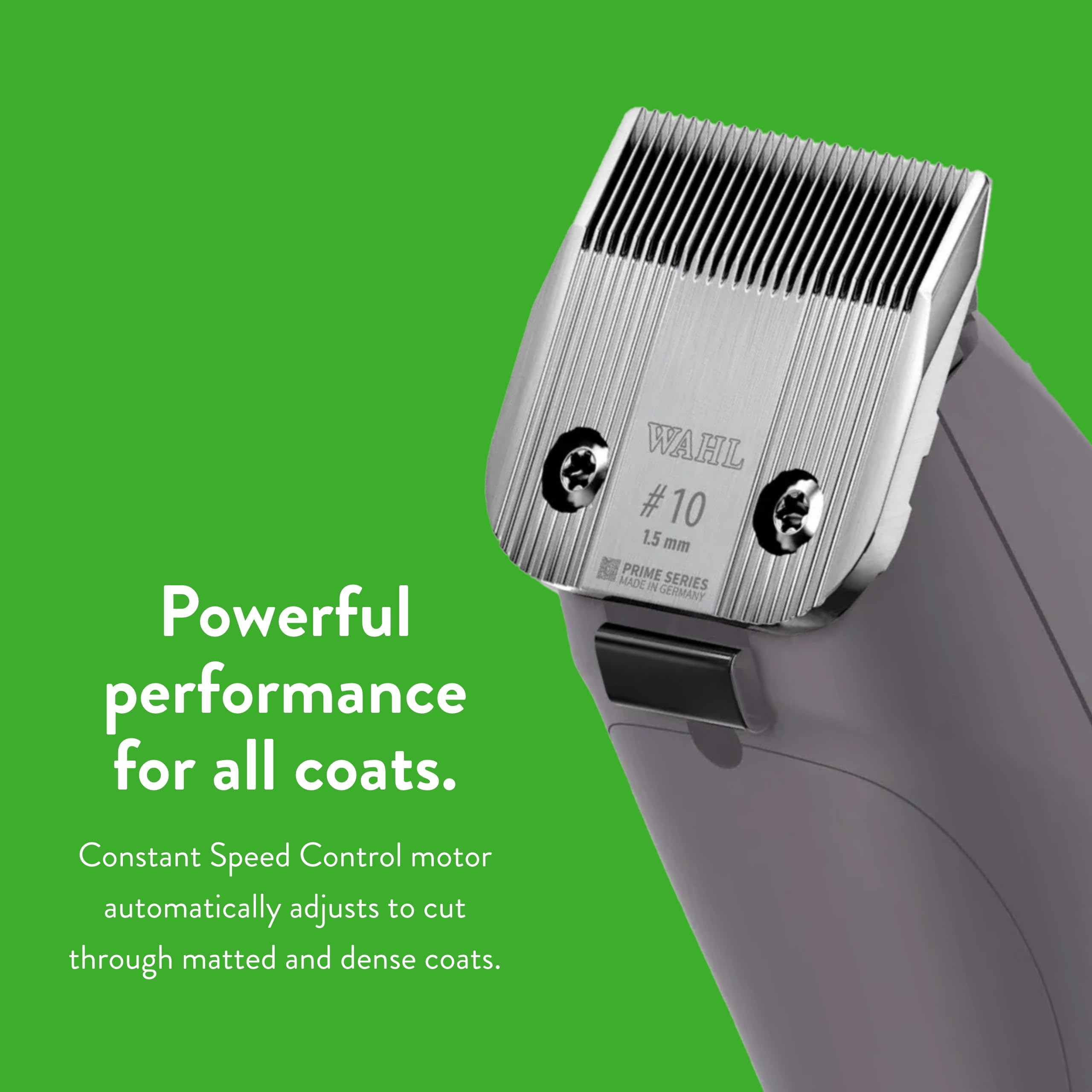 Wahl Pro Animal KM10+ detachable #10 Prime blade for precise, durable finishing.