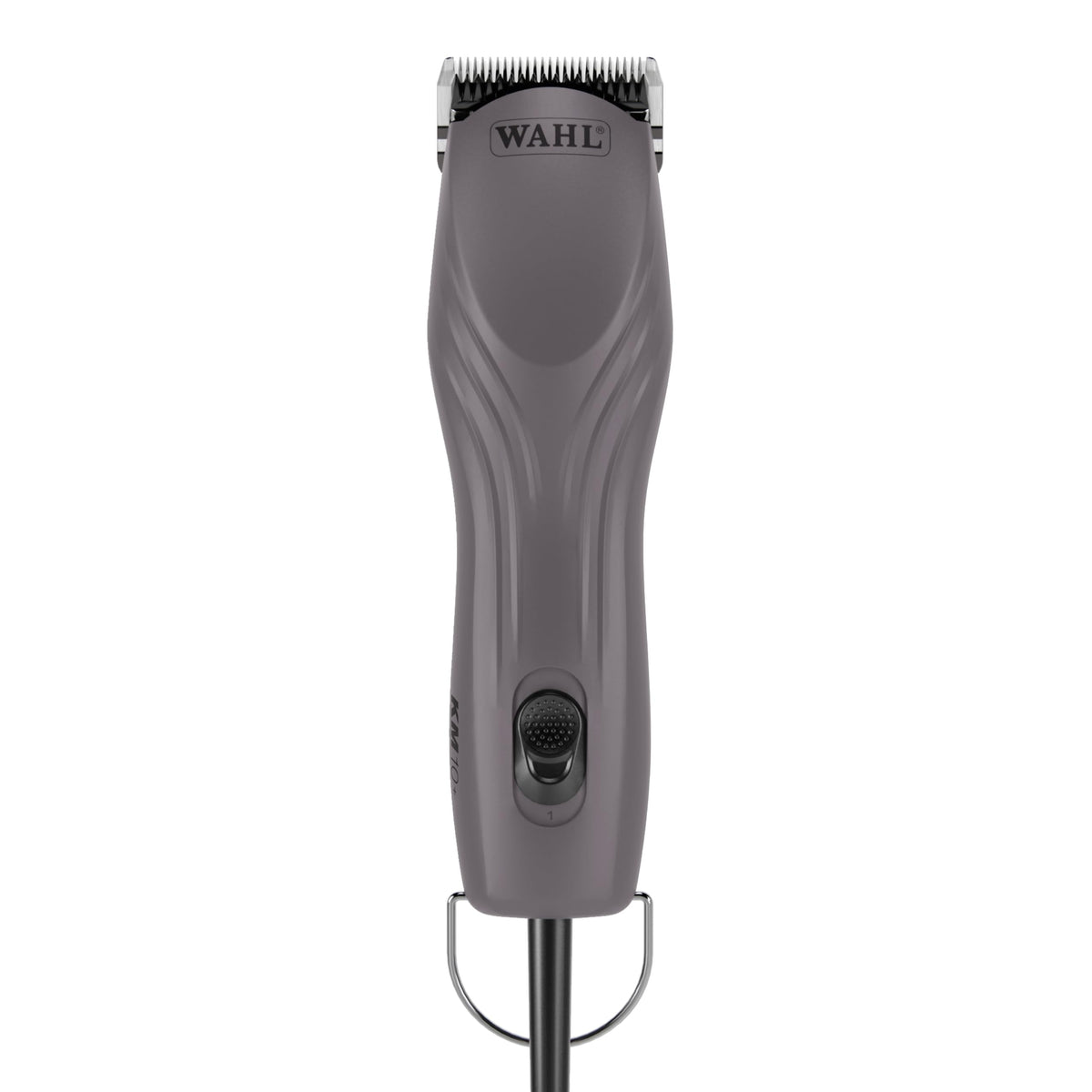 Wahl Pro Animal KM10+ clipper front purple, delivers quiet, professional grooming.