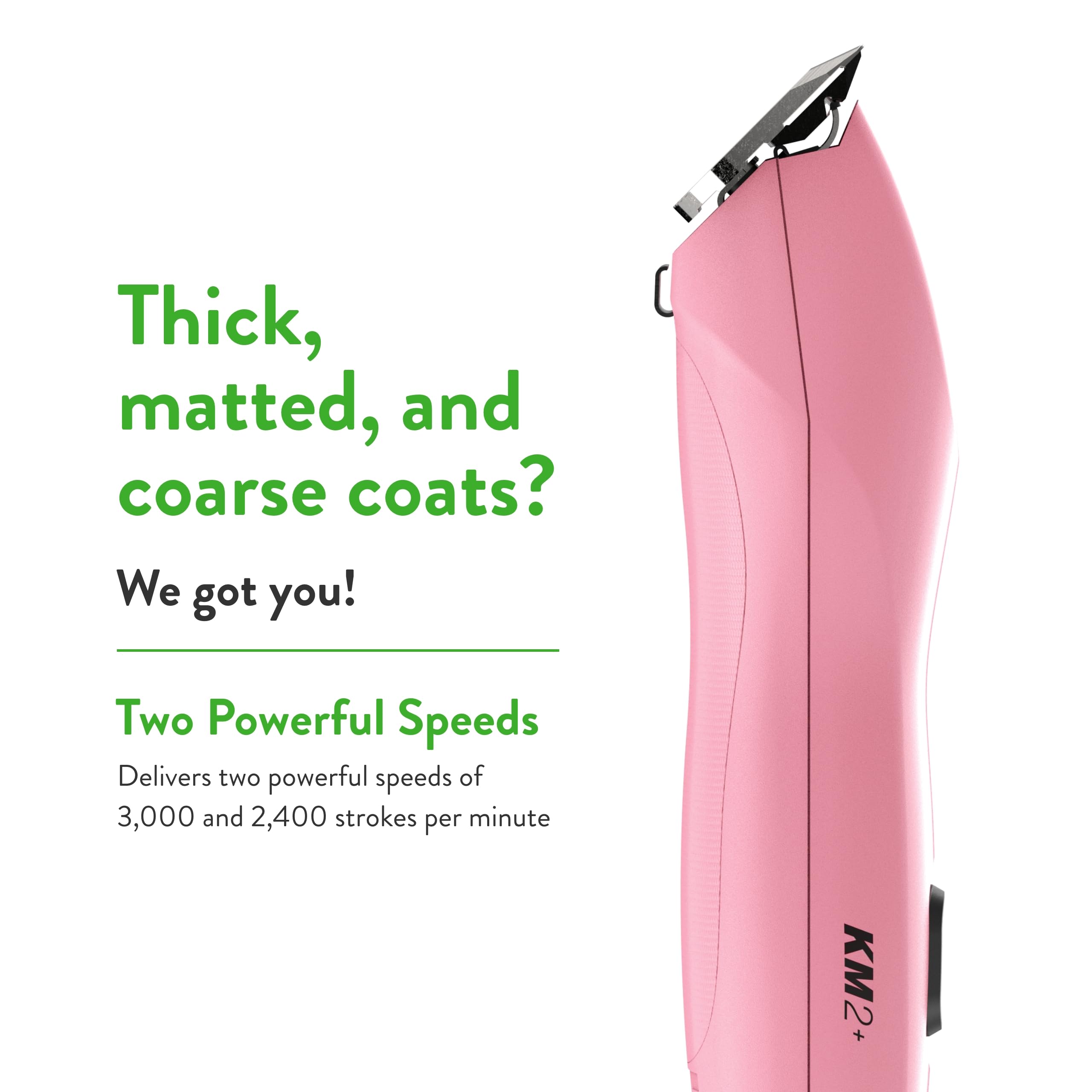 Wahl Pro Animal KM2+ 2-speed motor delivers versatile performance.