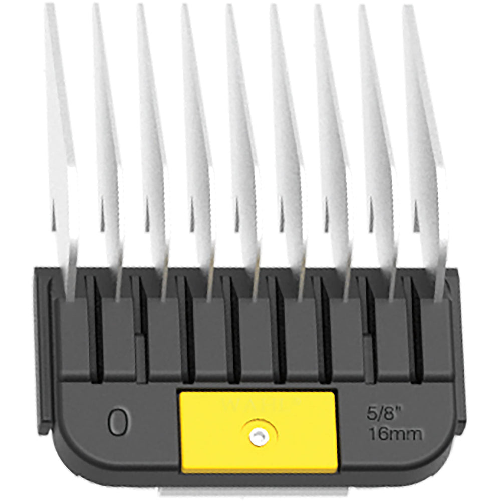 Wahl professional animal stainless-steel attachment guide comb delivers precise 5/8-inch cuts on pets.