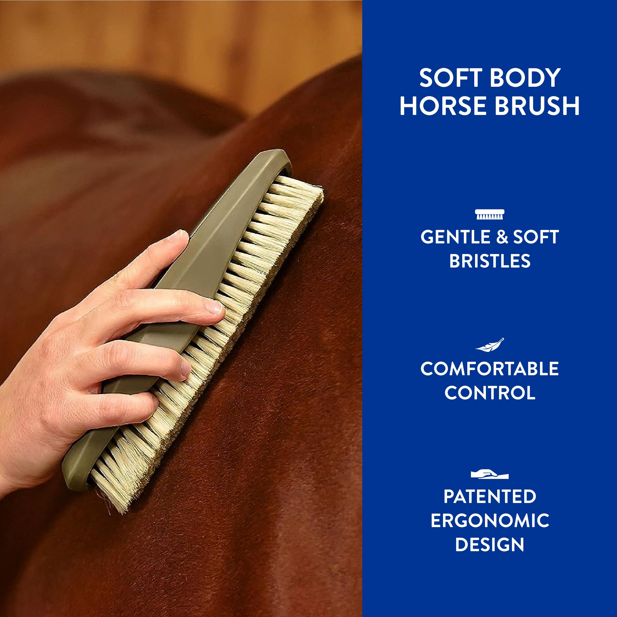 WAHL Soft Body Horse Brush removes dirt and debris to keep coats clean