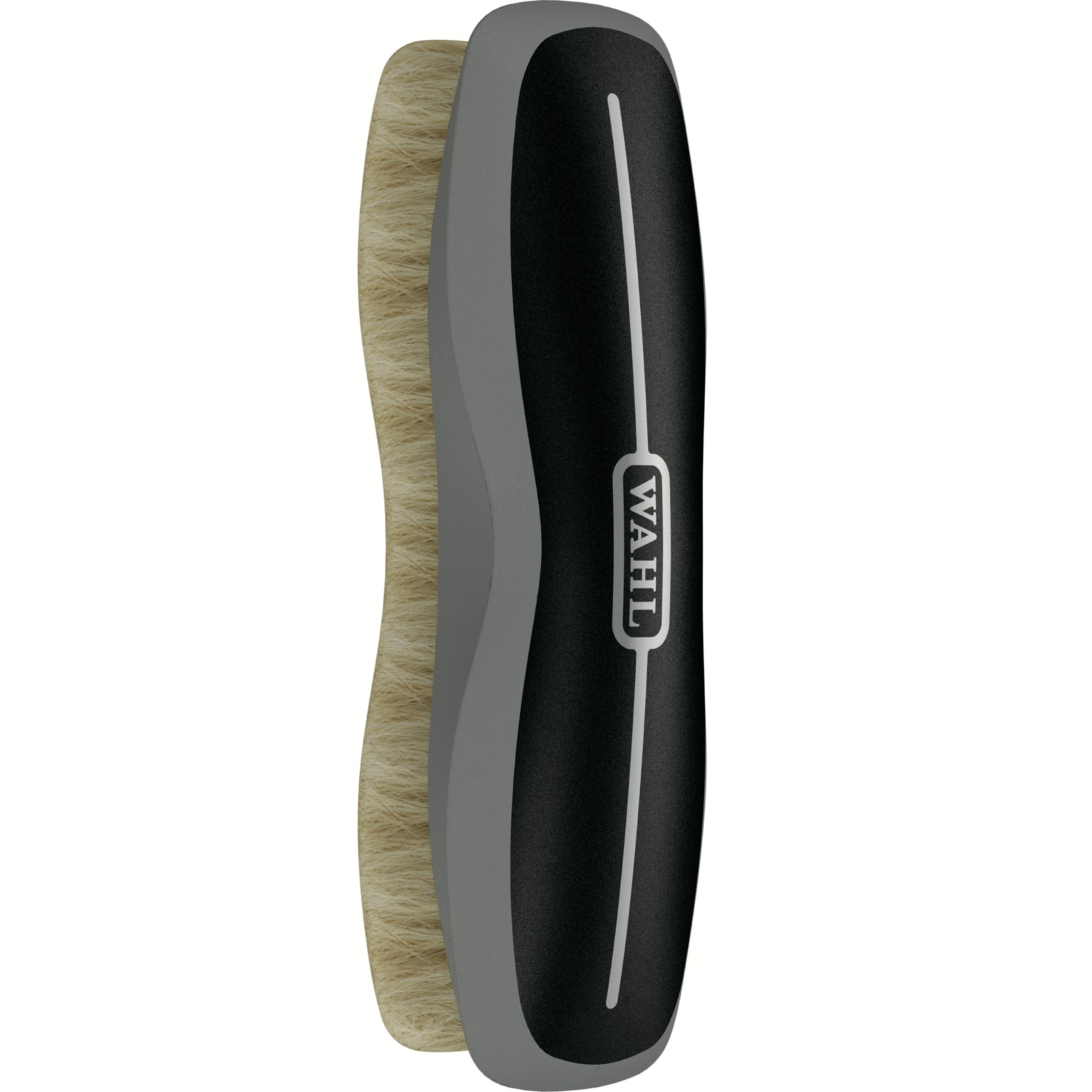 WAHL Soft Body Horse Brush in hand removes loose hair during grooming sessions