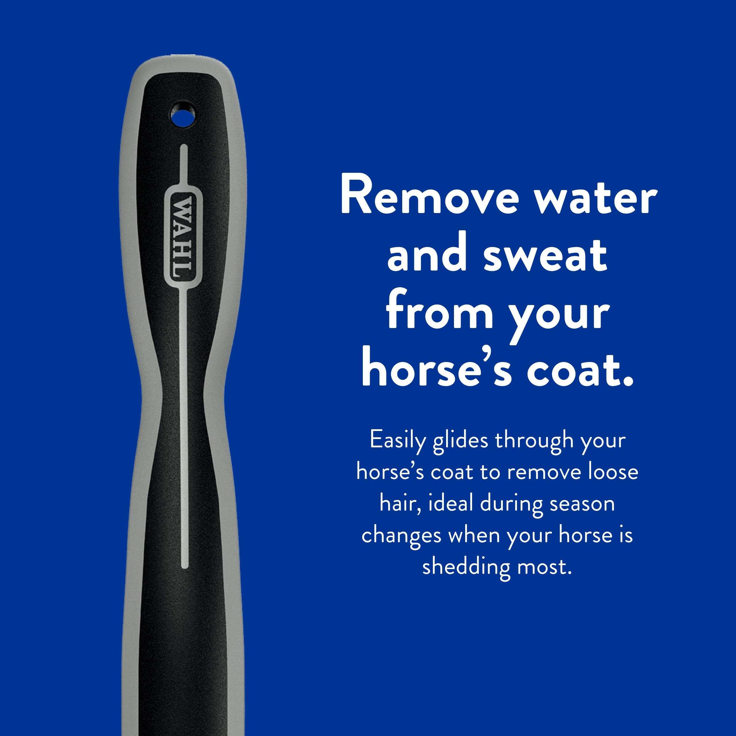 Wahl sweat scraper ergonomic design showcases easy-to-hold form