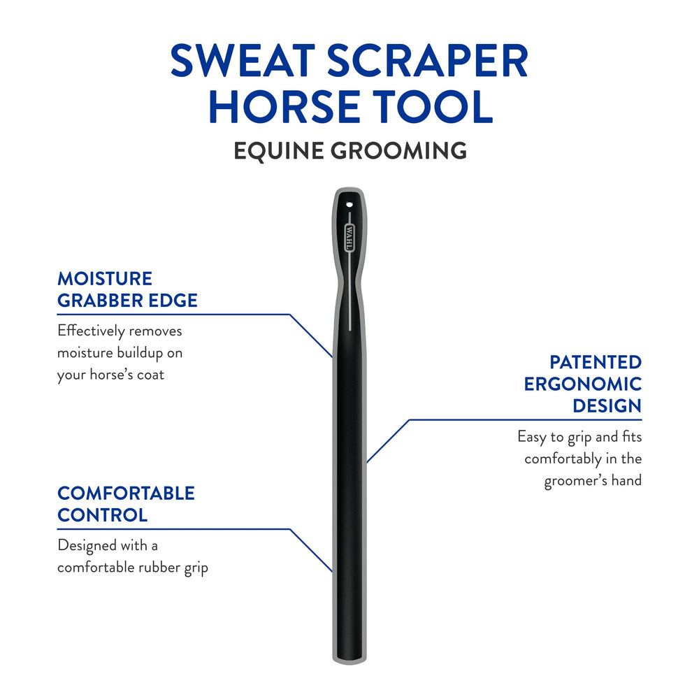 Wahl sweat scraper moisture edge close-up highlights moisture removal edge