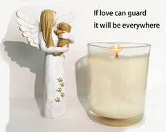 Waifugal dog memorial angel statue side view promotes quiet reflection and memory
