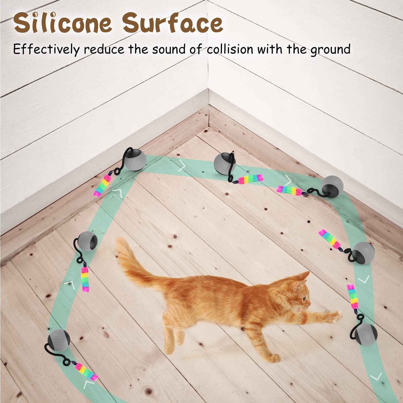 WAKHJAKT rainbow-tail with catnip attracts attention and play.