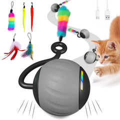 WAKHJAKT 5-in-1 cat toy ball with LED lights promotes indoor play.