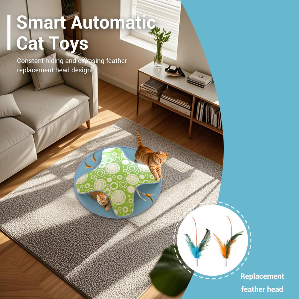 WAKHJAKT dual-speed cat toy demonstrates high and low speed modes for varying energy levels.