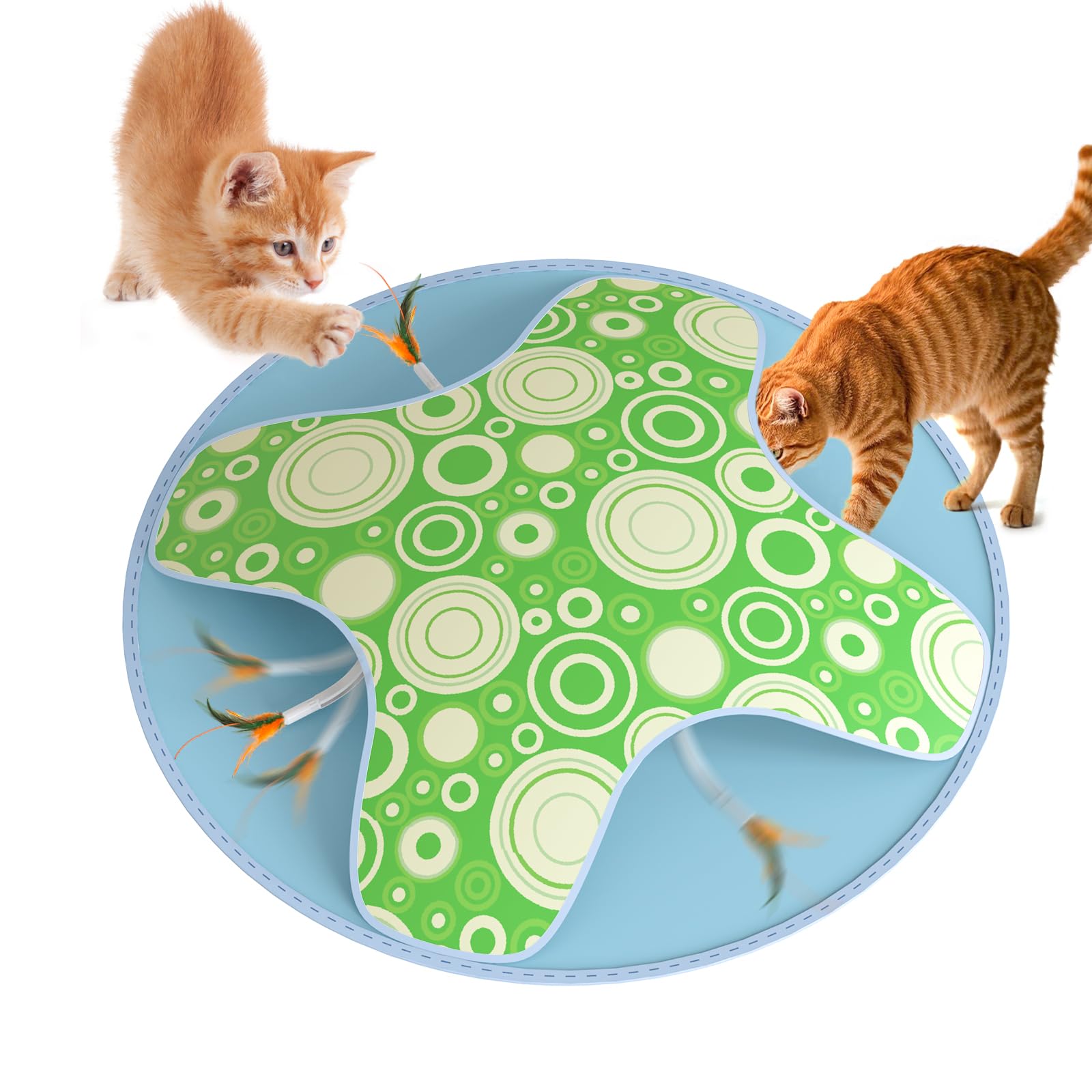 WAKHJAKT interactive cat ball with LED rainbow lights engages cats during playtime.