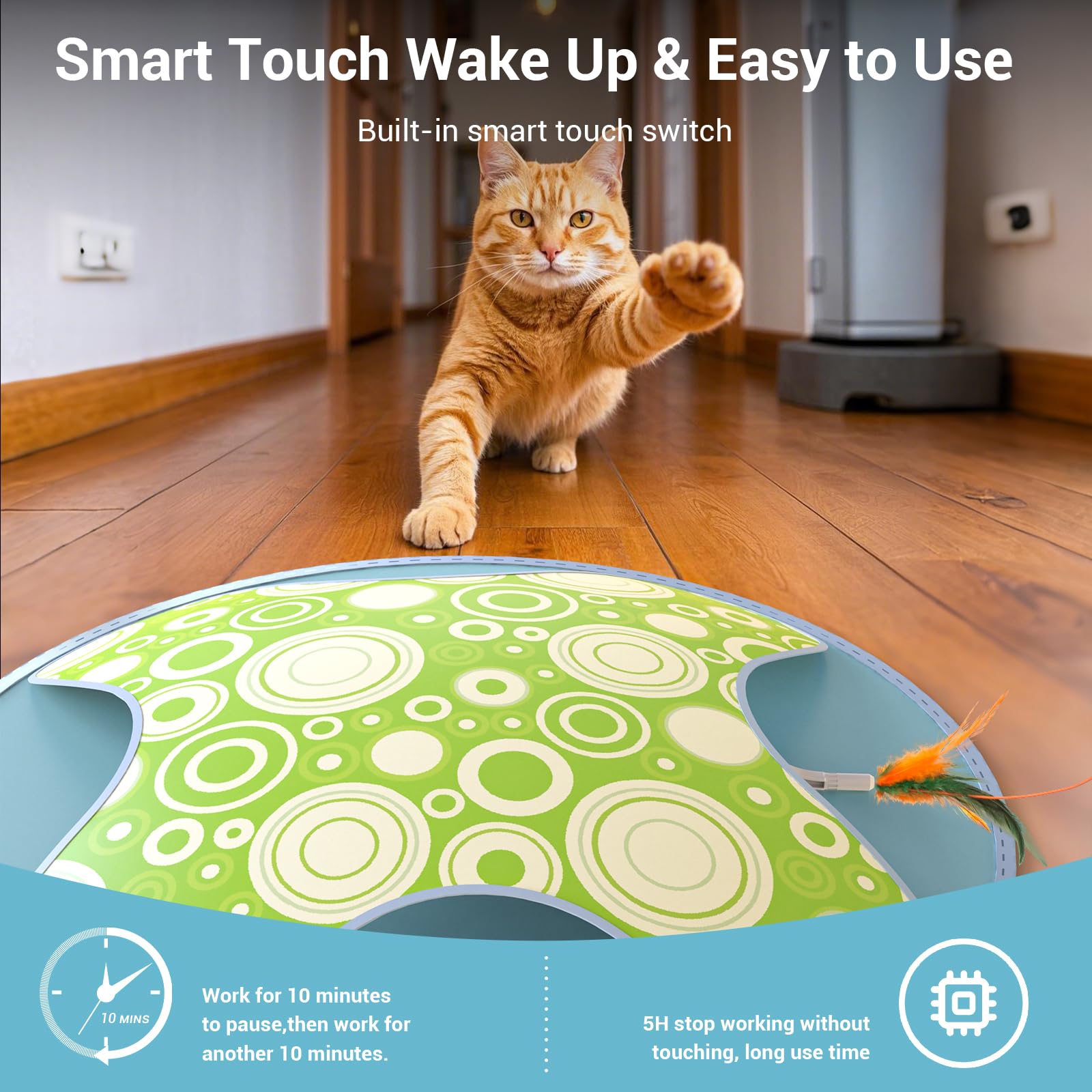 WAKHJAKT sound and touch activation wakes the toy for interactive fun.