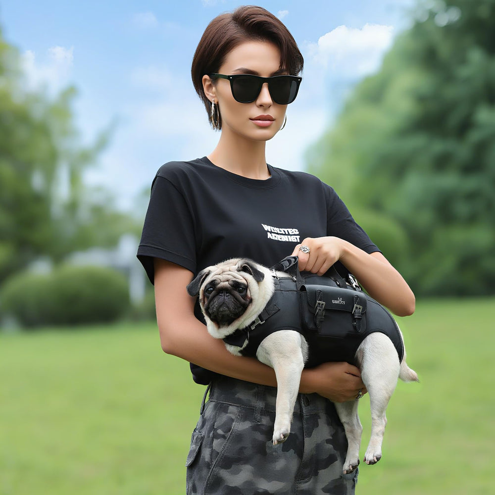 Wakytu dog backpack carrier durable buckles and clips enhance safety.