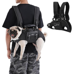 Wakytu dog backpack carrier front view for secure, hands-free outings.