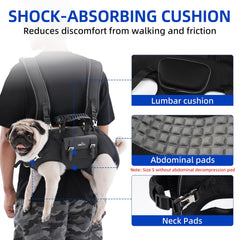 Wakytu dog backpack carrier neck padding detail adds comfort during walks.