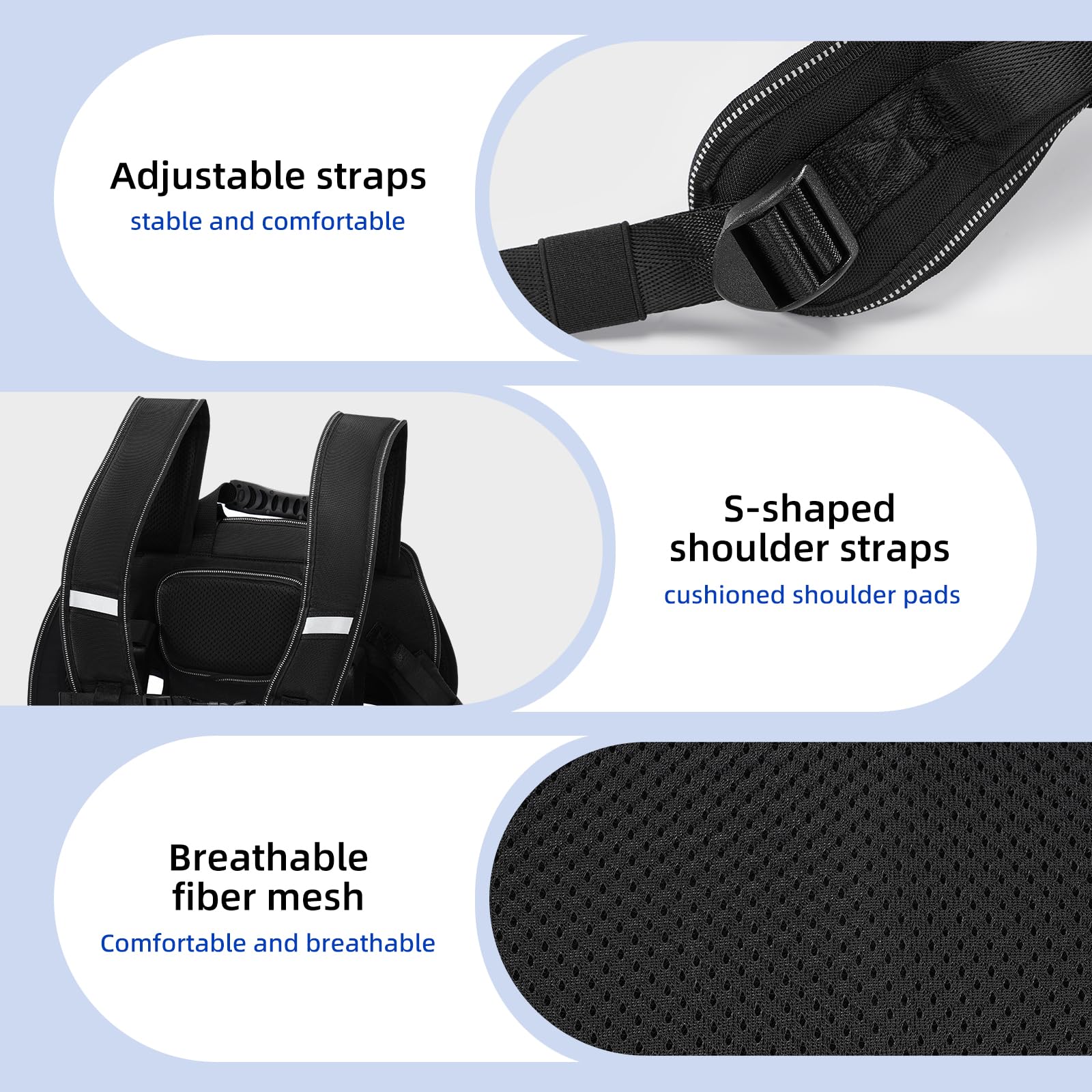 Wakytu dog backpack carrier waterproof Oxford fabric guards against rain.