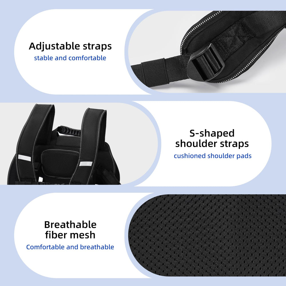 Wakytu dog backpack carrier waterproof Oxford fabric guards against rain.