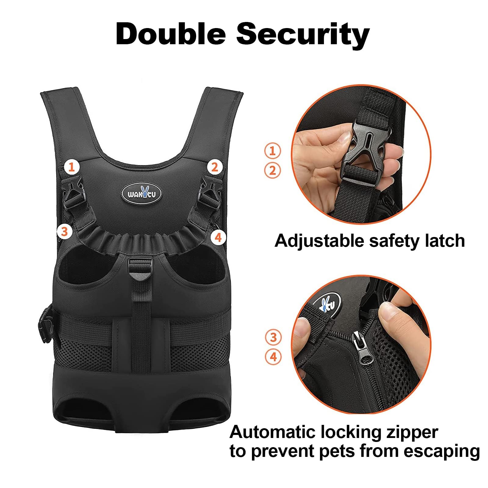 Wakytu dog front carrier PP board design holds shape for secure carrying.
