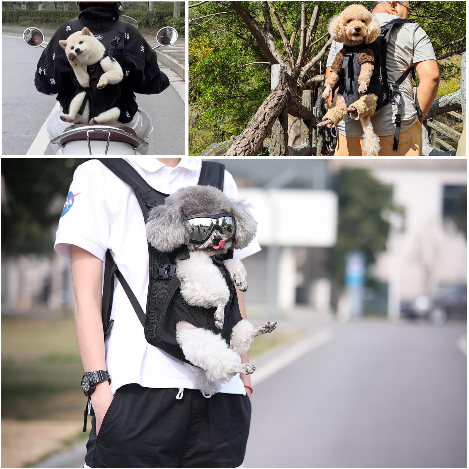 Wakytu dog front carrier ventilated mesh sides ensure airflow on warm days.