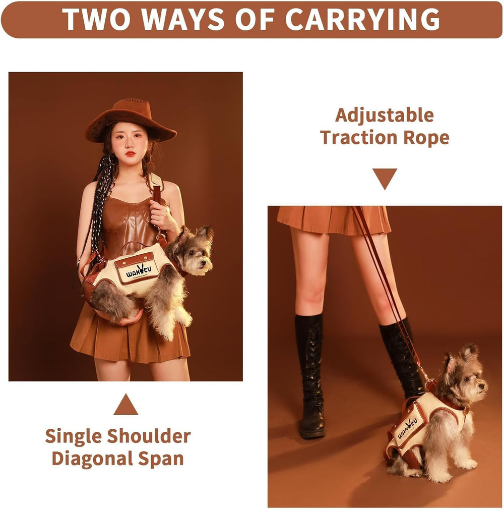 Wakytu dog lift harness on dog demonstrates comfortable all-day wear.