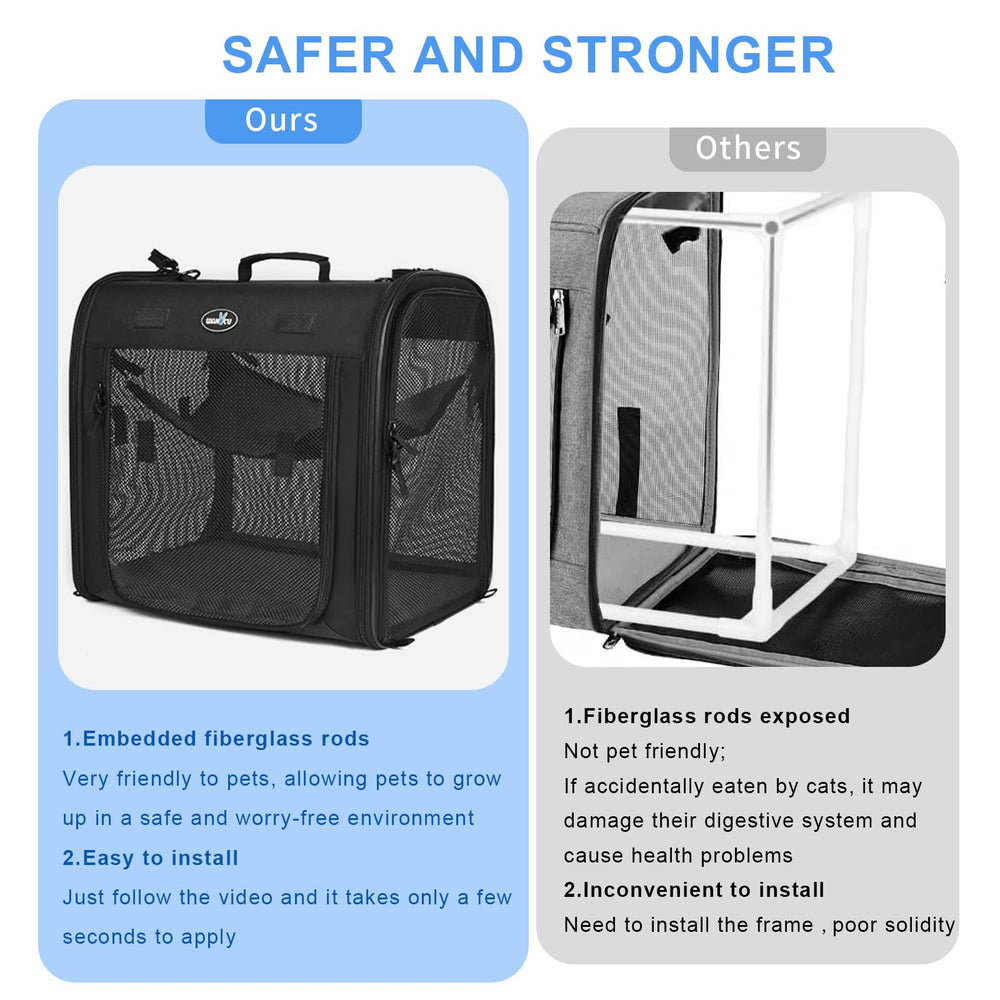 Wakytu portable carrier folded into bag for compact storage during trips