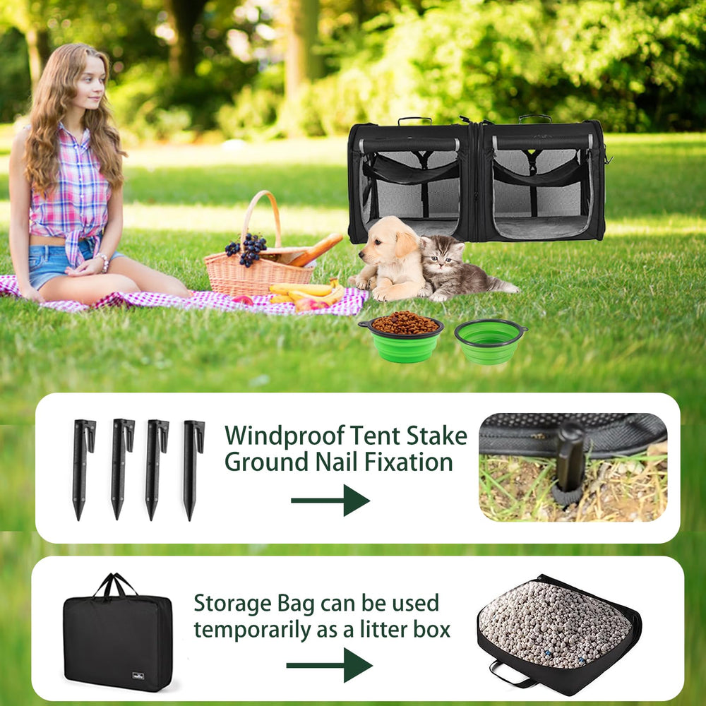 Wakytu ventilated mesh sides provide airflow for pets on hot days