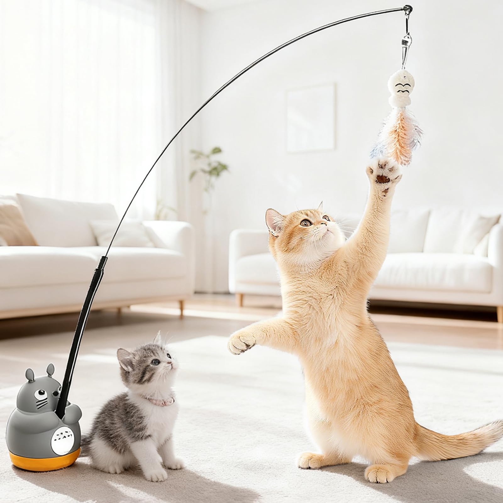 Walfront 360° rotatable cat toy base enabling dynamic play