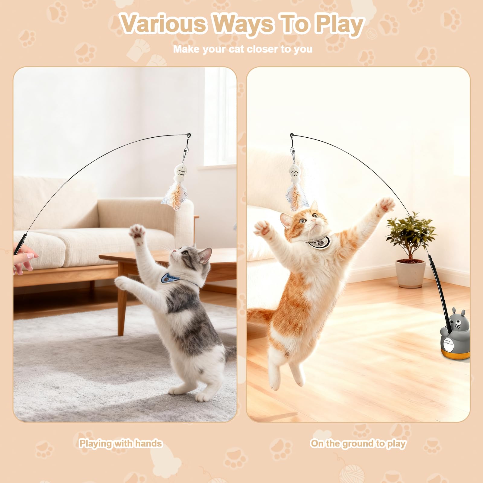 Walfront peel-stick base securely attaches for hands-free play