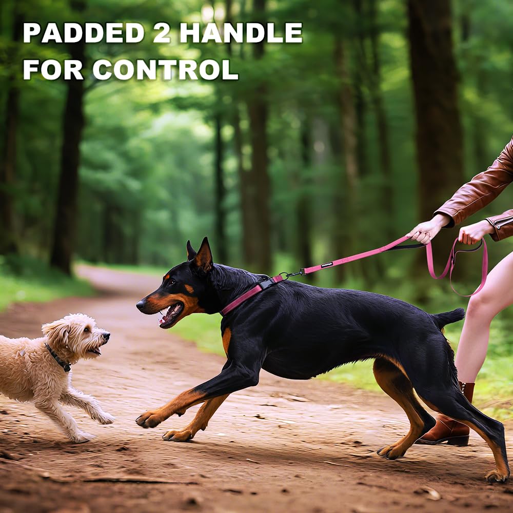 WalkMagic pink leash ideal for medium to large dogs during walks.