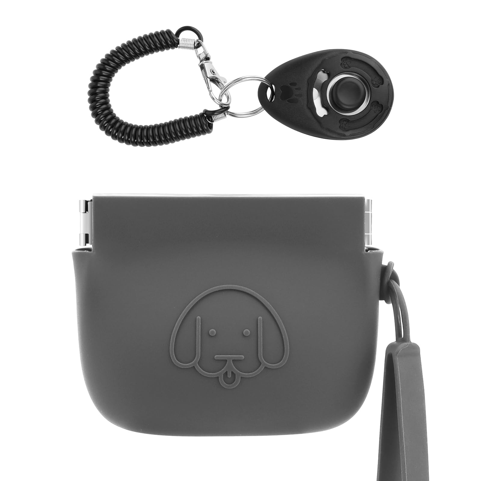 WALLFID silicone dog treat pouch with auto-closure keeps treats secure on walks.