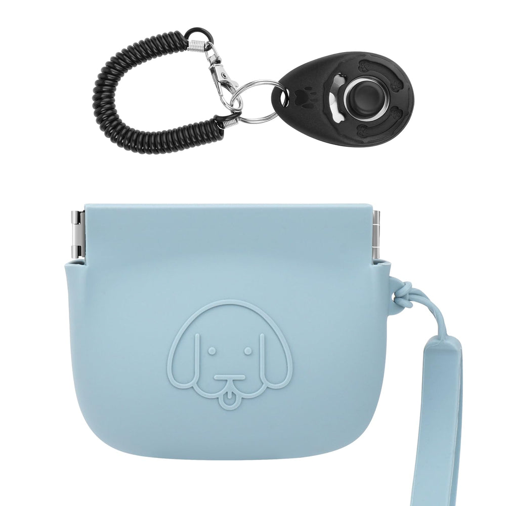 WALLFID silicone dog treat pouch with automatic closure for one-handed use.