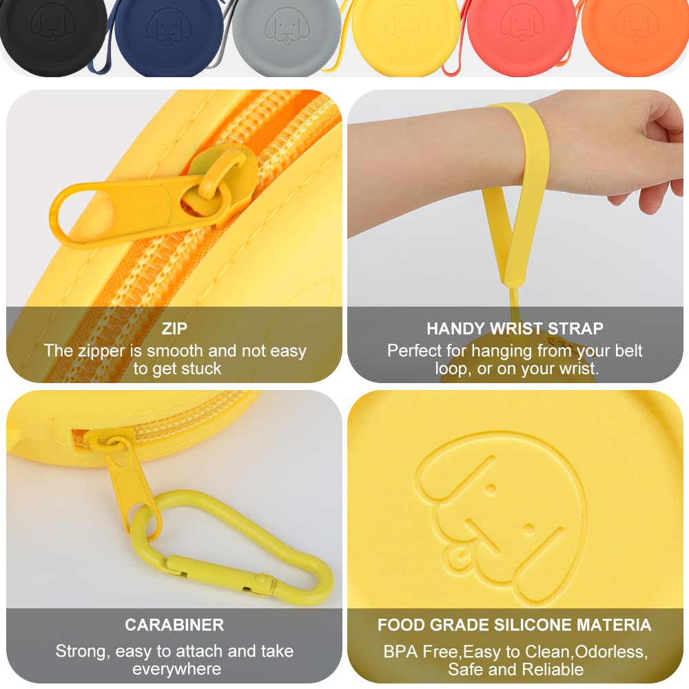 WALLFID silicone dog treat pouch carabiner clip ensures easy attachment on bag