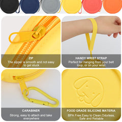 WALLFID silicone dog treat pouch carabiner clip ensures easy attachment on bag