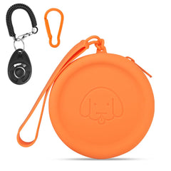 WALLFID silicone dog treat pouch orange for on-the-go training.