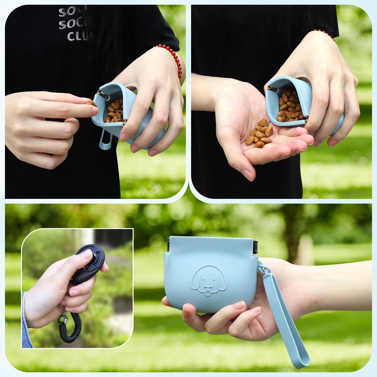 WALLFID sky blue pouch highlights portable, odor-free design.